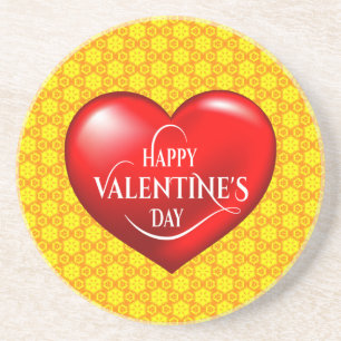 Herzlichen Glückwunsch Valentinstag Shape-49870 Getränkeuntersetzer