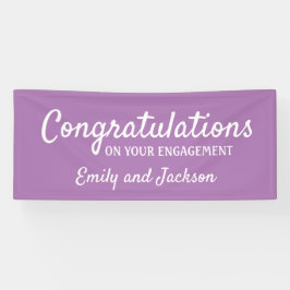 Herzlichen Glückwunsch Verlobung Script Name Lila Banner
