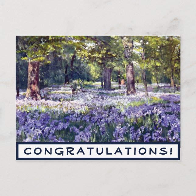 Herzlichen Glückwunsch Vintag Lila Postkarte (Vorderseite)