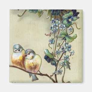 Herzlichen Glückwunsch Vintage Birds Magnet