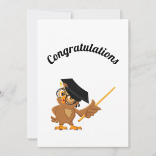 Herzlichen Glückwunsch weise Eule Abschluss Ankündigung