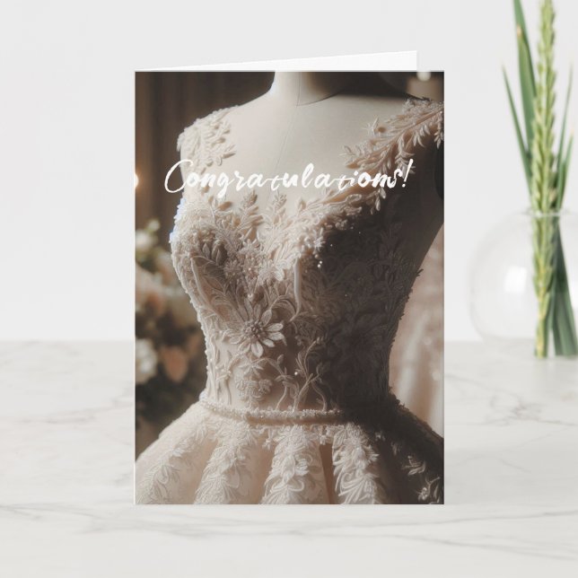 Herzlichen Glückwunsch White Brautparty Card Karte (Vorderseite)