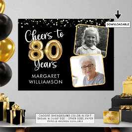 Herzlichen Glückwunsch zu 80 Jahren Geburtstag Fot Poster