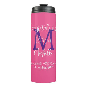 Herzlichen Glückwunsch zu der Monogramm Name Pink Thermosbecher