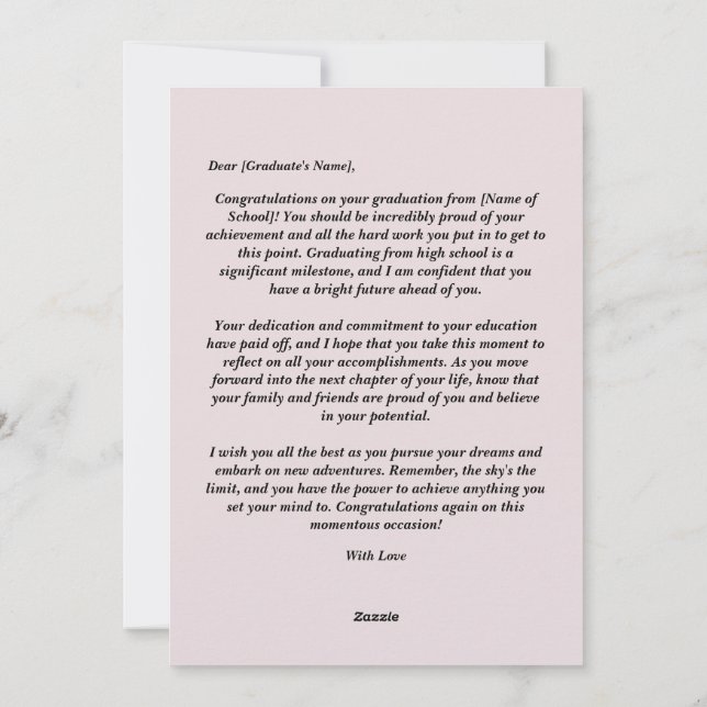 Herzlichen Glückwunsch zu Ihrem Abschluss Feiertagskarte (Rückseite)