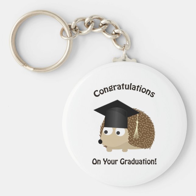 Herzlichen Glückwunsch zu Ihrem Abschluss Igel Schlüsselanhänger (Vorne)