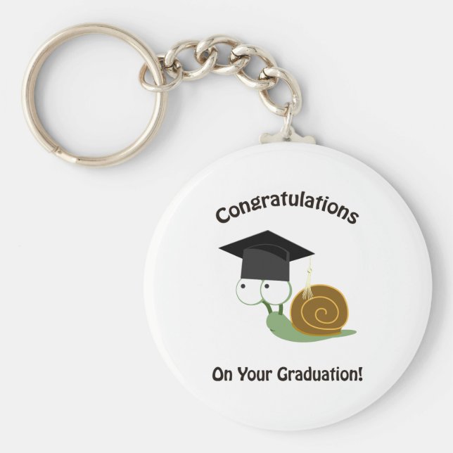 Herzlichen Glückwunsch zu Ihrem Abschluss Schnecke Schlüsselanhänger (Vorne)