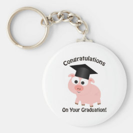 Herzlichen Glückwunsch zu Ihrem Abschluss! Schwein Schlüsselanhänger