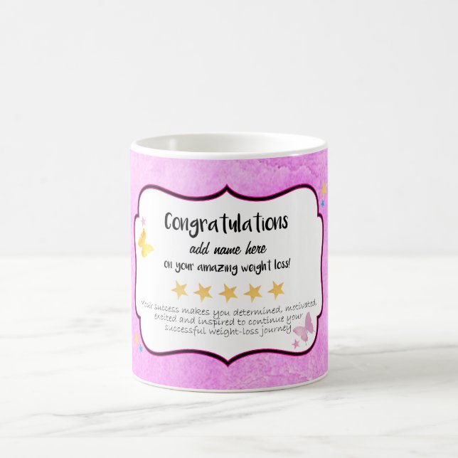 Herzlichen Glückwunsch zu Ihrem Gewichtsverlust be Tasse (Mittel)