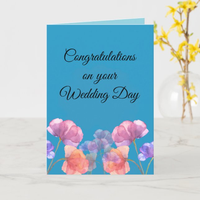 Herzlichen Glückwunsch zu Ihrem Hochzeitstag Karte (Gelbe Blume)