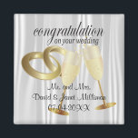 Herzlichen Glückwunsch zu Ihrem Hochzeitstag Magnet<br><div class="desc">Wedding Magnet. Glückwünsche an Your Wedding Day Keepsake from the Bride and Groom ready for you to personalize. ⭐ This Product is 100% Customizable. Graphics and / or text can be deleted, moved, resized, change around, rotated usw. ⭐ 99% of my designs in my store are done in layers. This...</div>