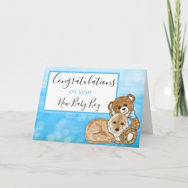 Herzlichen Glückwunsch zu Ihrem neuen Baby Karte (Vorderseite)