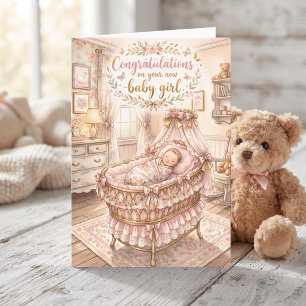 Herzlichen Glückwunsch zu Ihrem neuen Baby Mädchen Karte