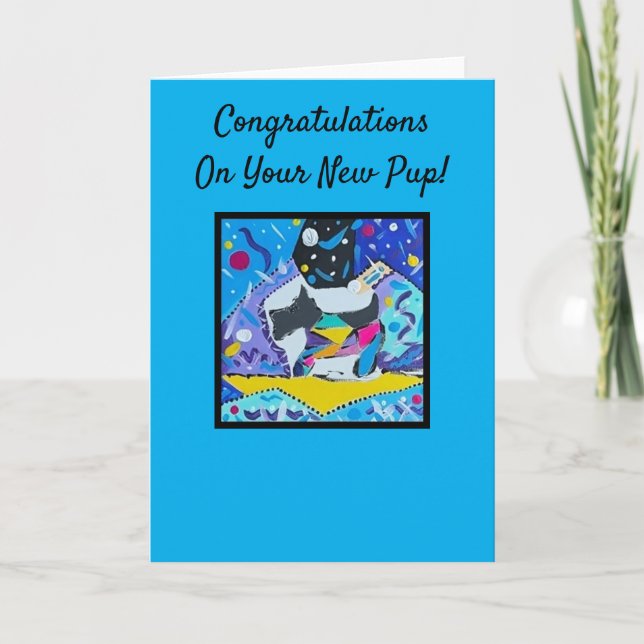 Herzlichen Glückwunsch zu Ihrem neuen Freund! Blen Dankeskarte (Vorderseite)