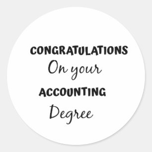 Herzlichen Glückwunsch zu Ihrem Rechnungsabschluss Runder Aufkleber