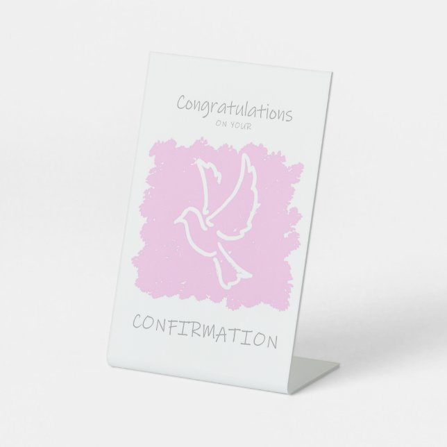 Herzlichen Glückwunsch zu Ihrer Bestätigung pink Sockelschild (Vorderseite)