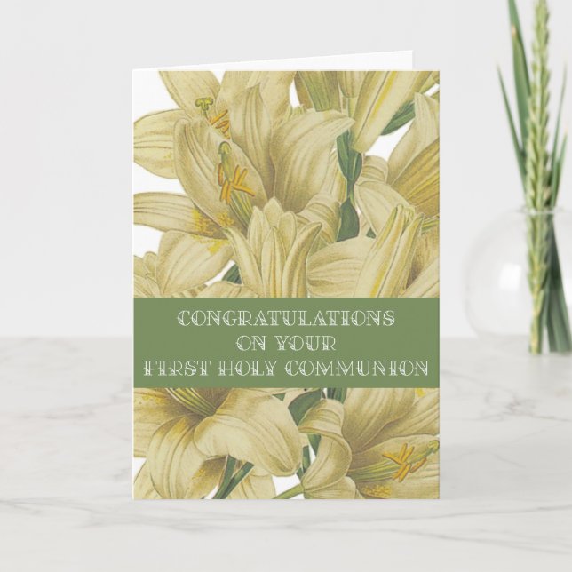 Herzlichen Glückwunsch zu Ihrer ersten heiligen Ko Einladung (Vorderseite)