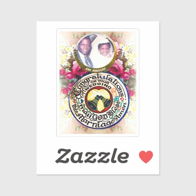 Herzlichen Glückwunsch zu Ihrer Hochzeit Custom-Cu Aufkleber (Blatt)