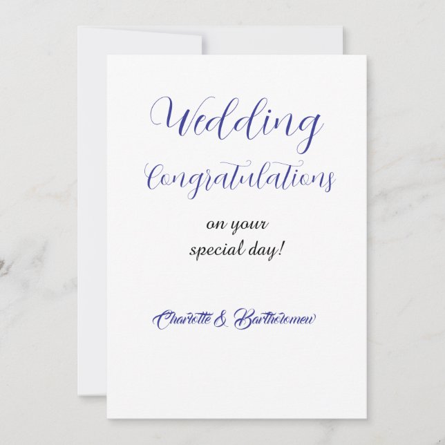 Herzlichen Glückwunsch zu Ihrer Hochzeit Einladung (Vorderseite)