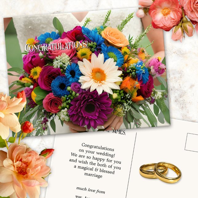 Herzlichen Glückwunsch zu Ihrer Hochzeit Postkarte (Von Creator hochgeladen)