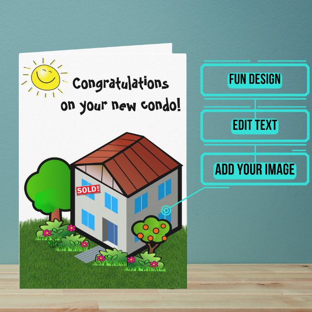 Herzlichen Glückwunsch zu Ihrer neuen Condo-Karte Karte (Use this card to wish congratulations in a unique and personalized way to a new homeowner.)