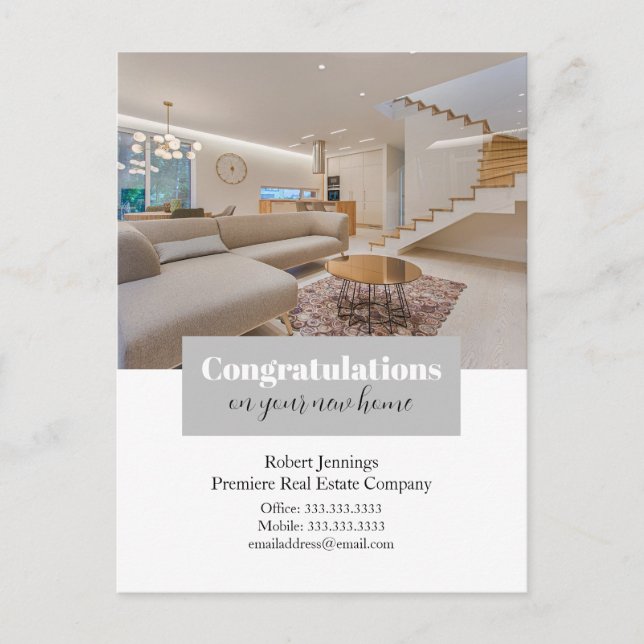 Herzlichen Glückwunsch zu Ihrer neuen Zuhause-Foto Postkarte (Vorderseite)