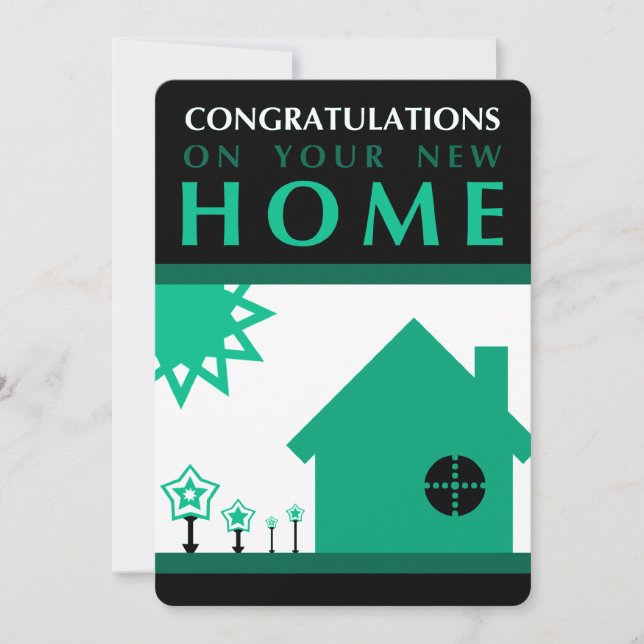 Herzlichen Glückwunsch zu Ihrer neuen Zuhause (grü (Vorderseite)