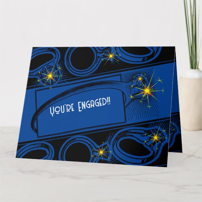 Herzlichen Glückwunsch zu Ihrer Verlobung! (Dunkel Karte (Vorderseite)