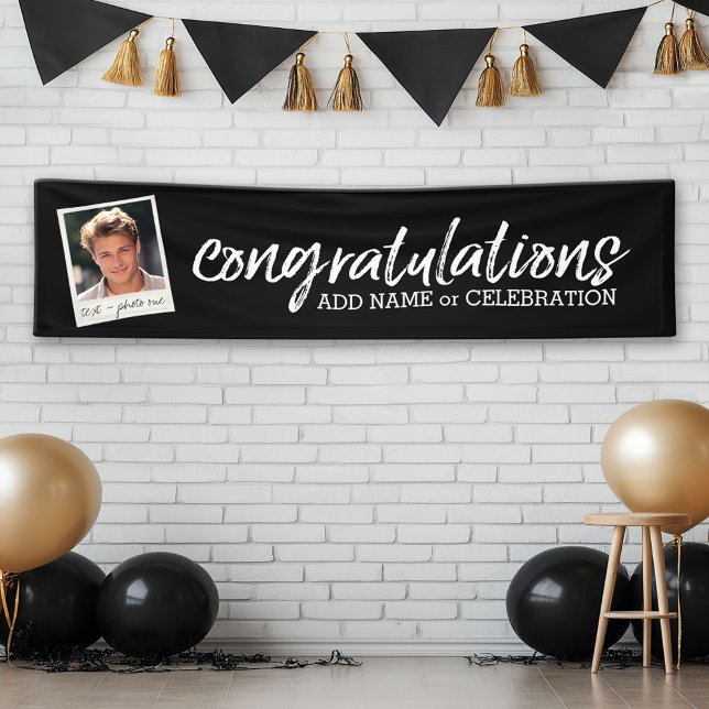 Herzlichen Glückwunsch zu One Foto und Custom Text Banner (Custom Graduation Banner)