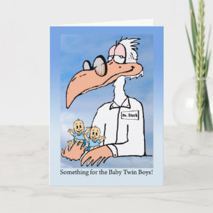 Herzlichen Glückwunsch zu Twin Boys, Dr. Stork Car Karte