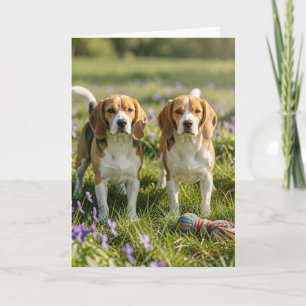 Herzlichen Glückwunsch zu zwei neuen Hunden! Willk Karte