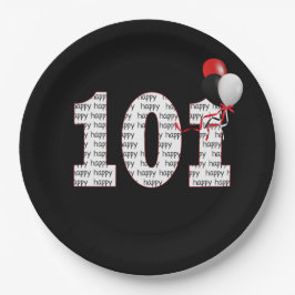 Herzlichen Glückwunsch zum 101. Geburtstag auf der Pappteller