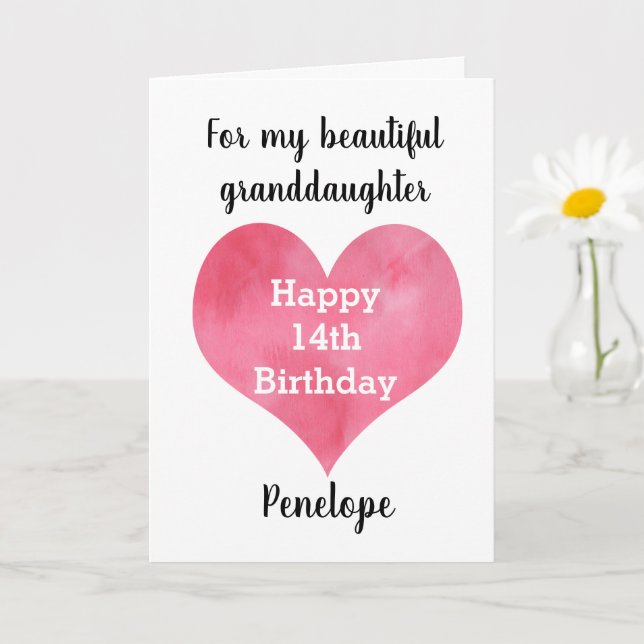 Herzlichen Glückwunsch zum 14. Geburtstag der Enke Karte (Kleine Pflanze)