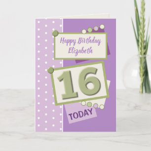 Herzlichen Glückwunsch zum 16. Geburtstag heute li Karte