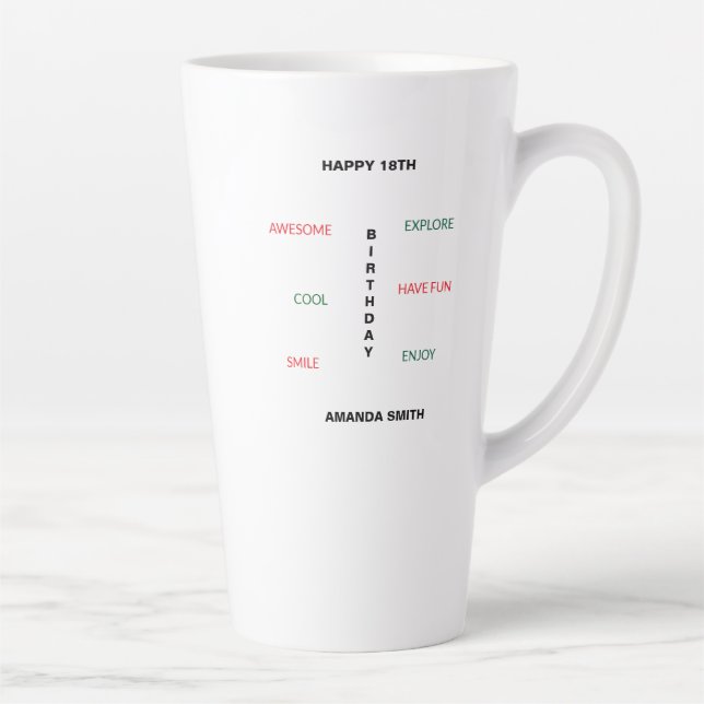 Herzlichen Glückwunsch zum 18. Geburtstag Niedlich Milchtasse (Rechts)