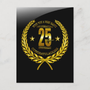 Herzlichen Glückwunsch zum 25. Jahrestag Postkarte