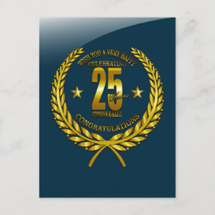 Herzlichen Glückwunsch zum 25. Jahrestag Postkarte