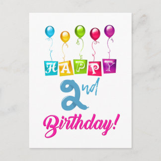 Herzlichen Glückwunsch zum 2. Geburtstag Postkarte