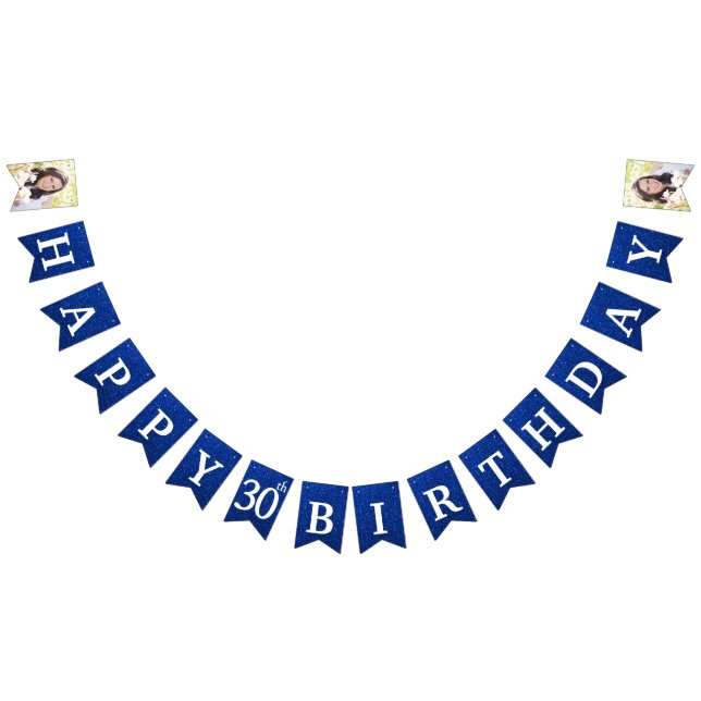 Herzlichen Glückwunsch zum 30. Geburtstag Foto Blu Wimpelkette (Alle)