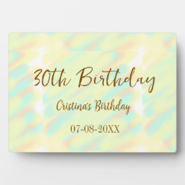 Herzlichen Glückwunsch zum 30. Geburtstag, gelb-or Fotoplatte