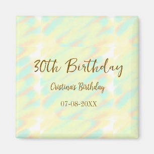 Herzlichen Glückwunsch zum 30. Geburtstag, gelb-or Magnet