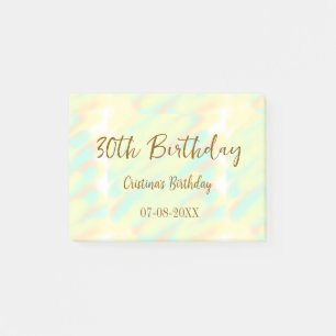 Herzlichen Glückwunsch zum 30. Geburtstag, gelb-or Post-it Klebezettel
