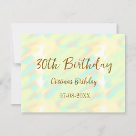 Herzlichen Glückwunsch zum 30. Geburtstag, gelb-or Postkarte