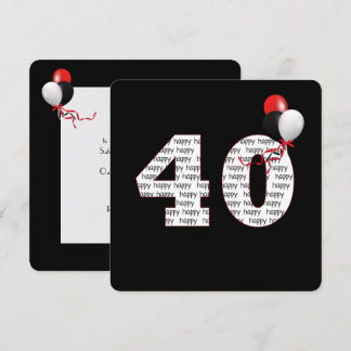 Herzlichen Glückwunsch zum 40. Geburtstag auf schw Einladung