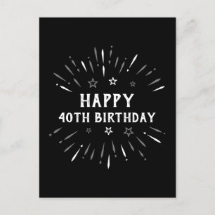 Herzlichen Glückwunsch zum 40. Geburtstag Feuerwer Postkarte
