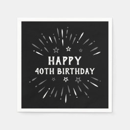 Herzlichen Glückwunsch zum 40. Geburtstag Feuerwer Serviette