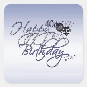 Herzlichen Glückwunsch zum 40. Geburtstag Quadratischer Aufkleber
