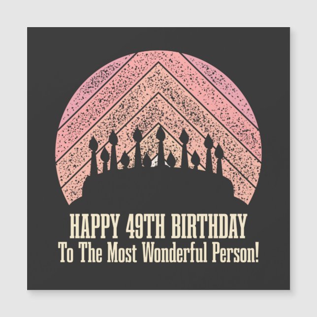 Herzlichen Glückwunsch zum 49. Geburtstag für die  Magnetkarte (Vorderseite)