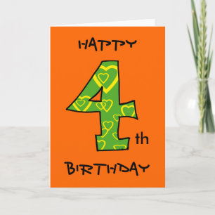 Herzlichen Glückwunsch zum 4. Geburtstag Karte