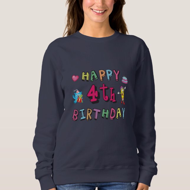 Herzlichen Glückwunsch zum 4. Geburtstag Sweatshirt (Vorderseite)